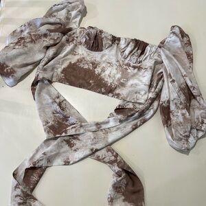 Boho Chic Tie-Dye Puff Sleeve Blouse